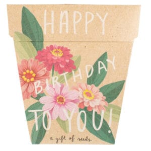 Happy Birthday Zinnia Gift of Seeds (ws)